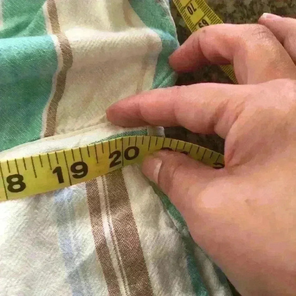 Time and Tru White and Neutral Colors Vertical Stripe Cinched Dress Women M - Picture 7 of 11